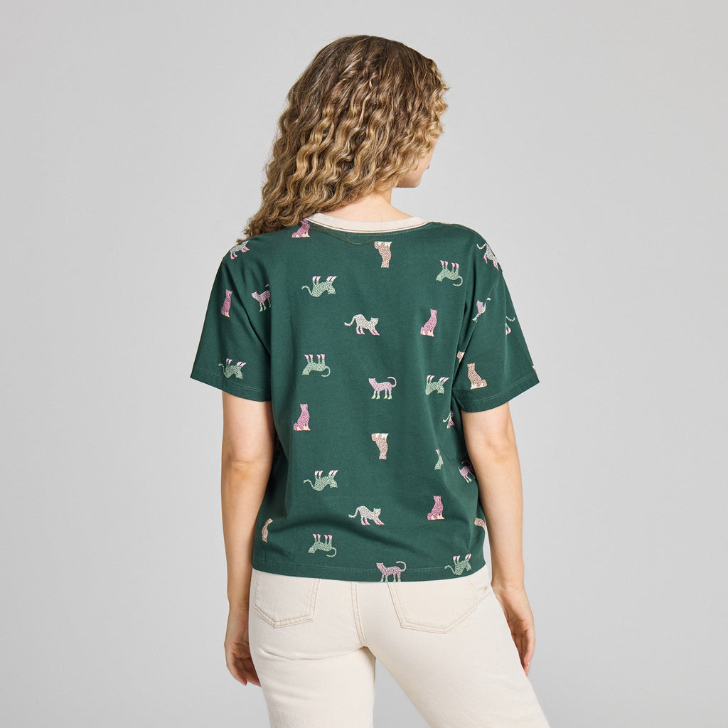 Women's Fancy Leopard Pattern Short Sleeve Crusher Boxy Tee product image 3