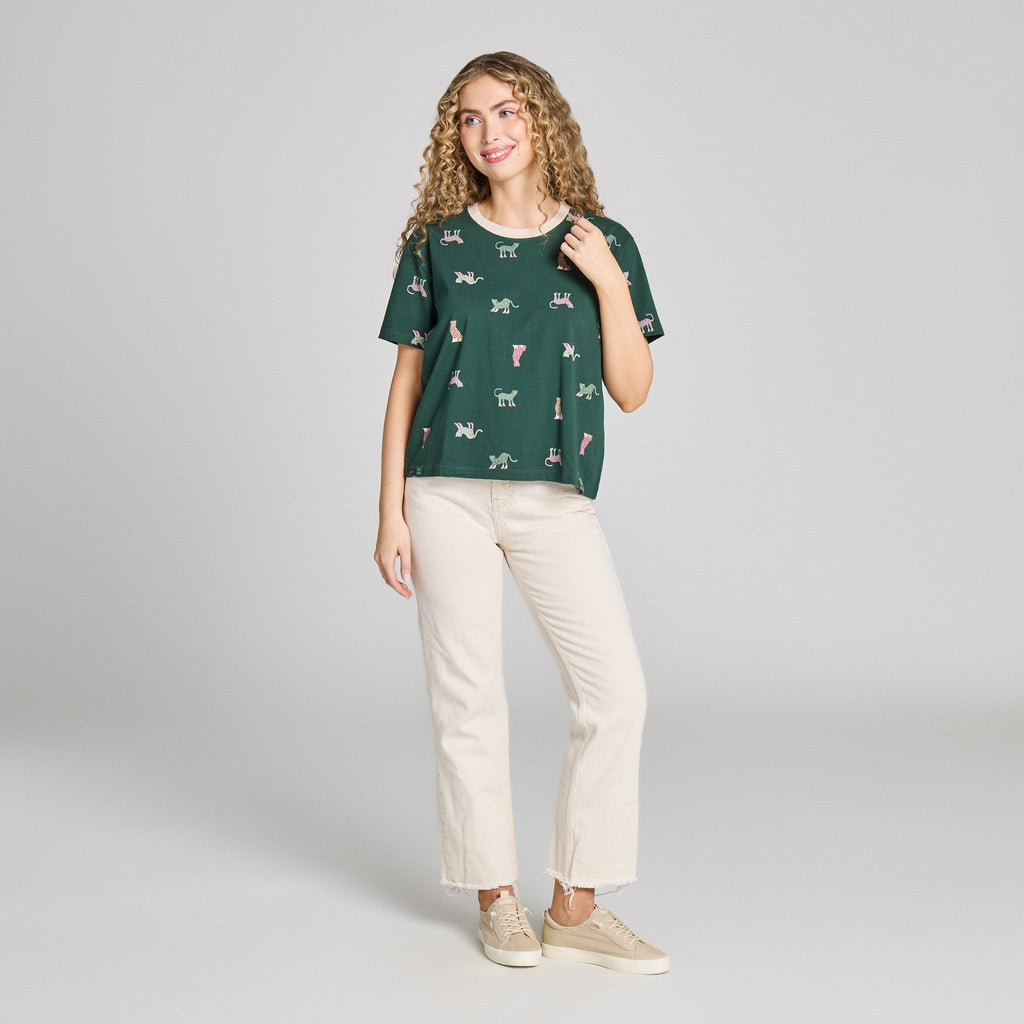 Women's Fancy Leopard Pattern Short Sleeve Crusher Boxy Tee product image 5