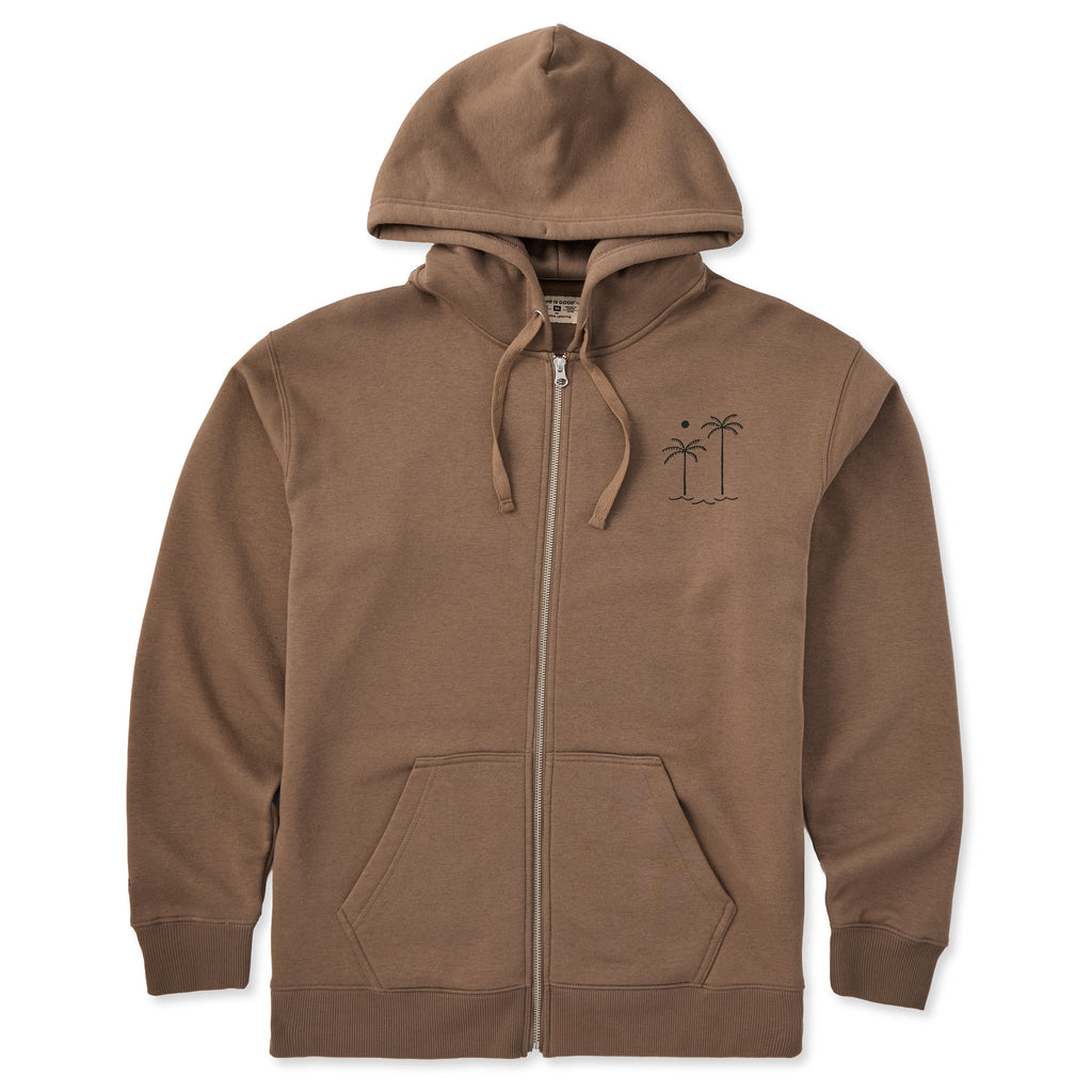 Men's Minimal Palms Good Vibes Zip Hoodie product image 1