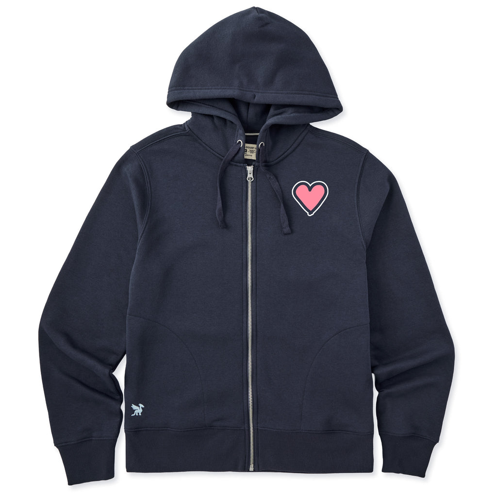 Women's Heart Simple Good Vibes Zip Hoodie product image 1