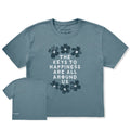 Women's Keys to Happiness Floral Short Sleeve Crusher Boxy product image 1