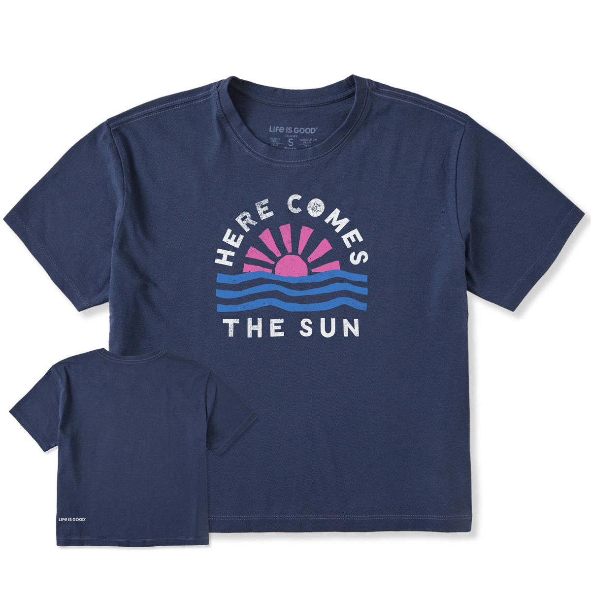 Women's Here Comes the Sun Waves Short Sleeve Crusher Boxy product image 1