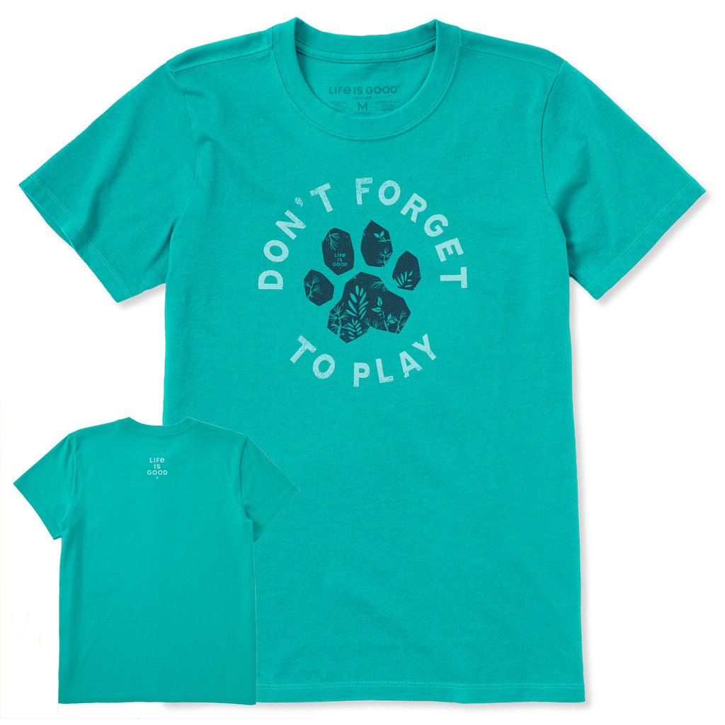 Women's Don't Forget to Play Paw Short Sleeve Crusher Tee product image 1