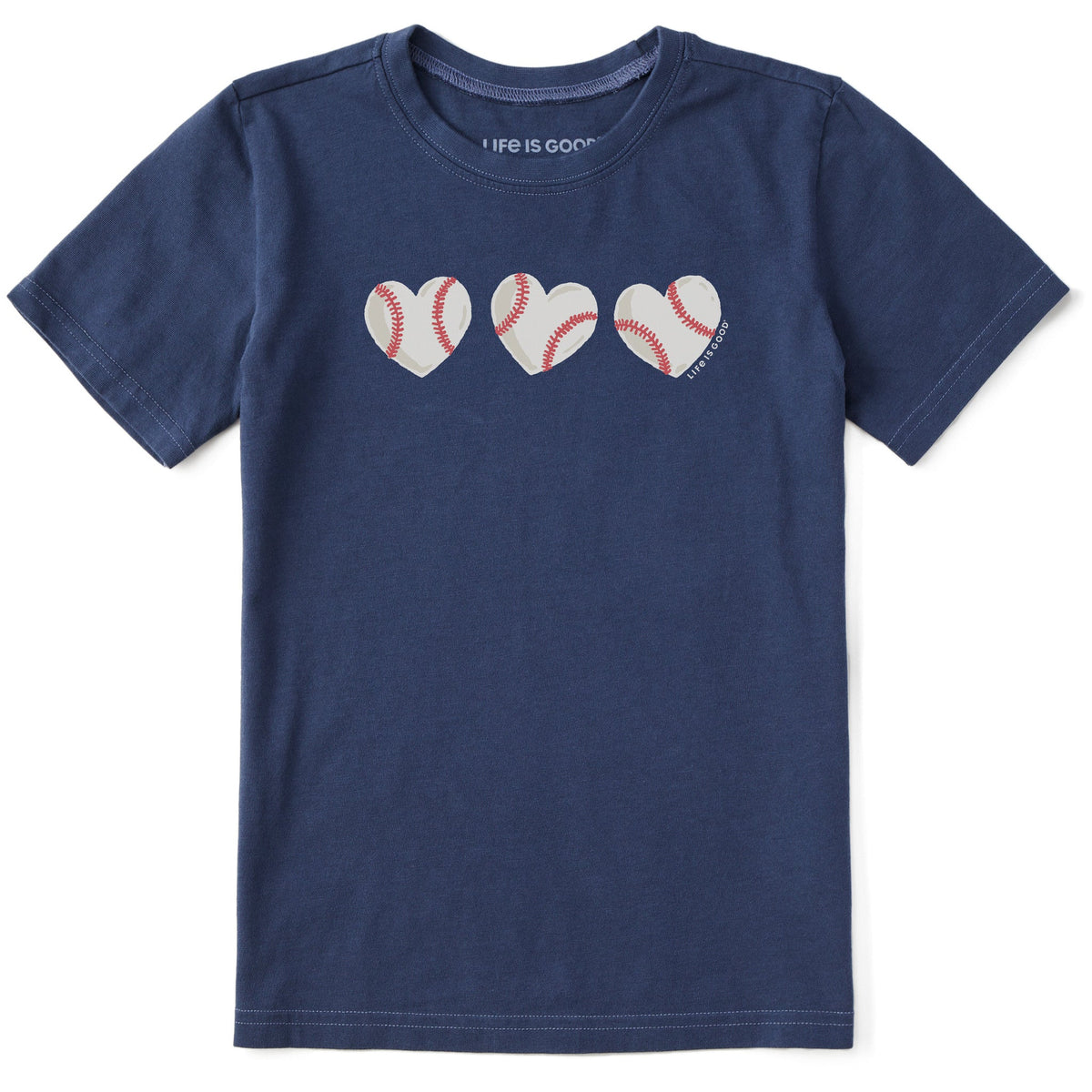 Kids Baseball Heart Trio Short Sleeve Crusher Tee product image 1