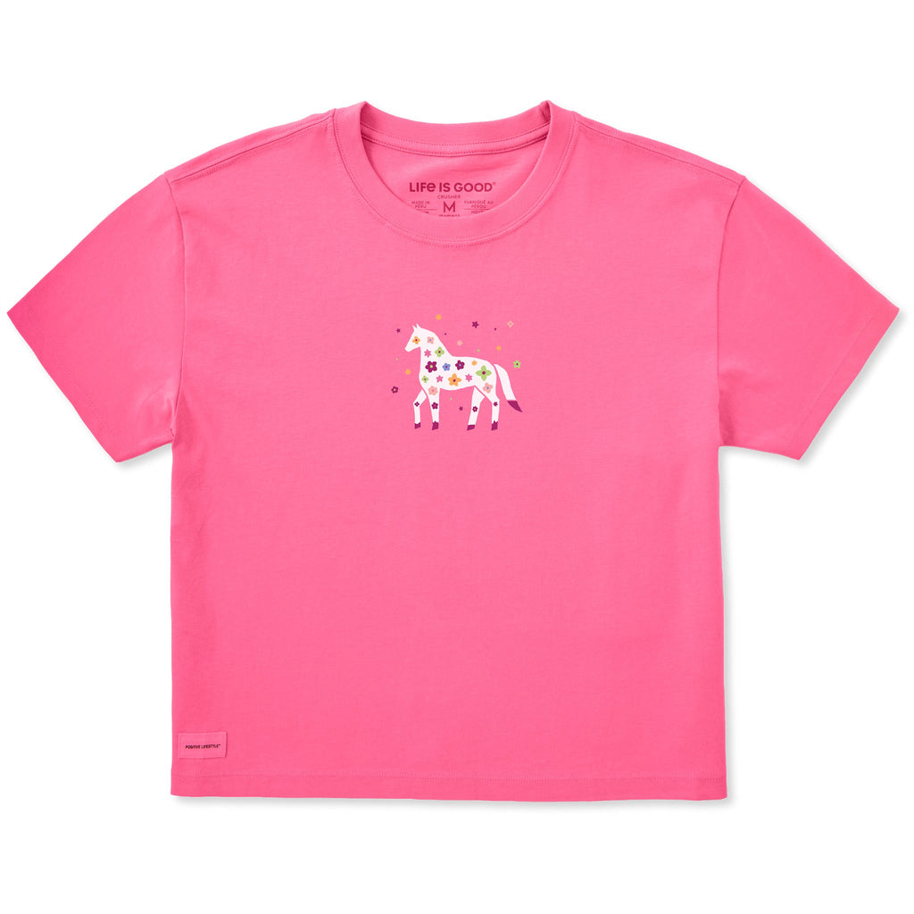 Women's L'il Floral Horse Short Sleeve Crusher Boxy Tee product image 1