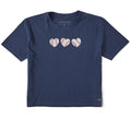 Women's Baseball Heart Trio Short Sleeve Crusher Boxy Tee product image 1