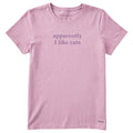 Women's Apparently I Like Cats Short Sleeve Crusher Tee product image 1