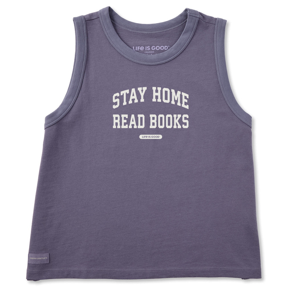 Women's Stay Home Read Books Arch Crusher Boxy Tank product image 1