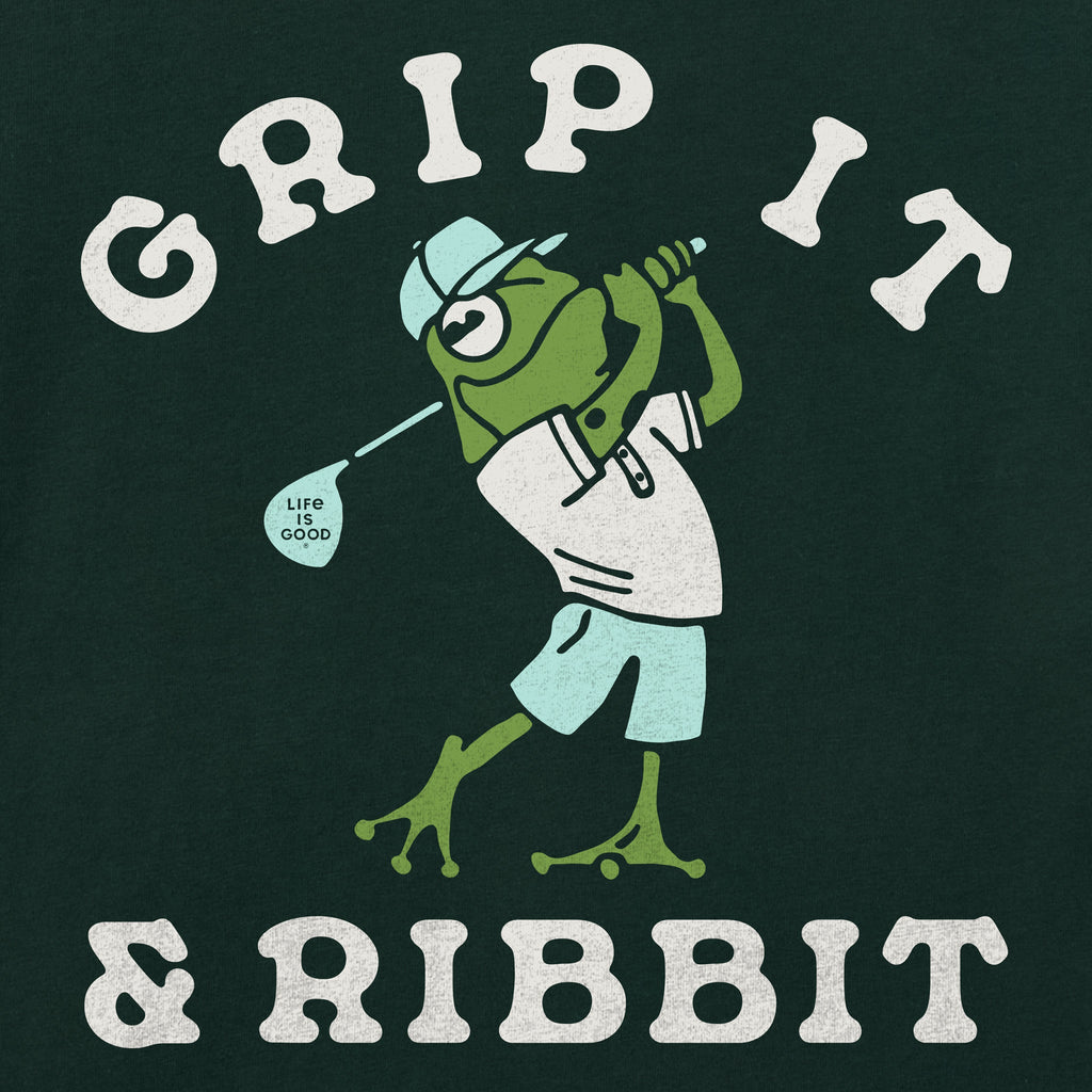 Men's Grip It and Ribbit Short Sleeve Crusher Tee