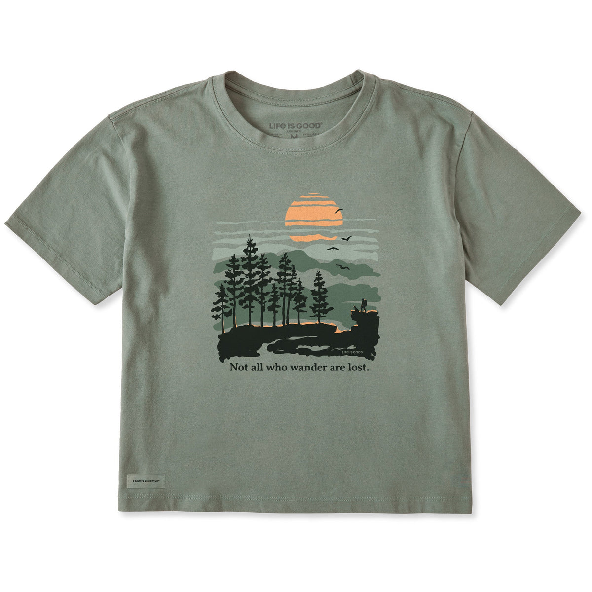 Women's Not All Who Wander Hikers Short Sleeve Crusher Boxy product image 1