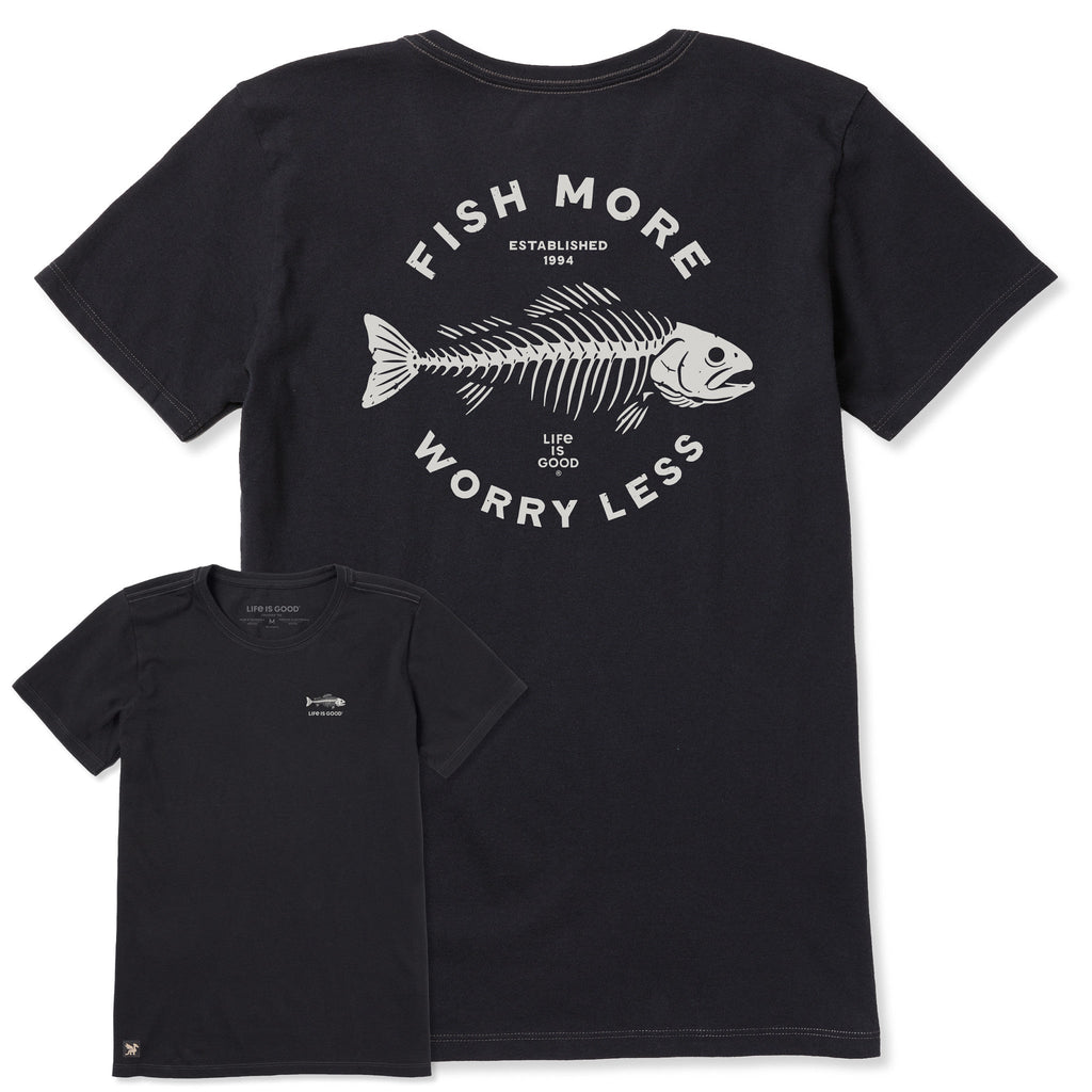 Women's Fish More Worry Less Skeleton Short Sleeve Crusher product image 1