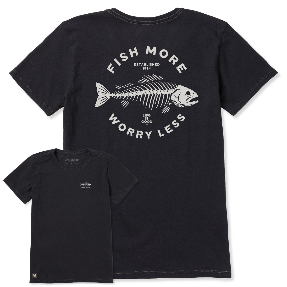 Women's Fish More Worry Less Skeleton Short Sleeve Crusher product image 1