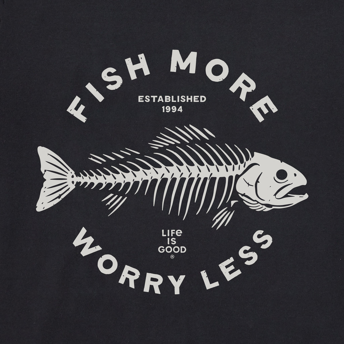 Women's Fish More Worry Less Skeleton Short Sleeve Crusher product image 2