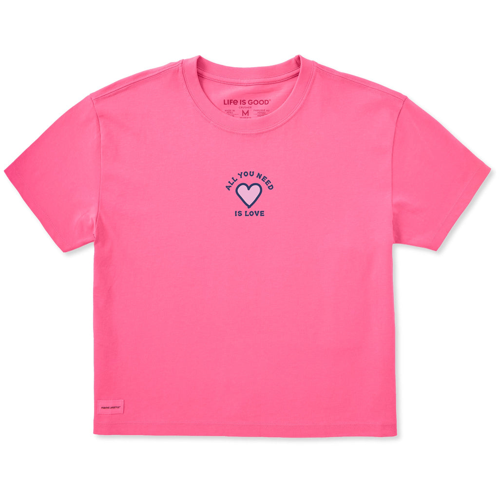 Women's All You Need is Love Heart Short Sleeve Crusher product image 1