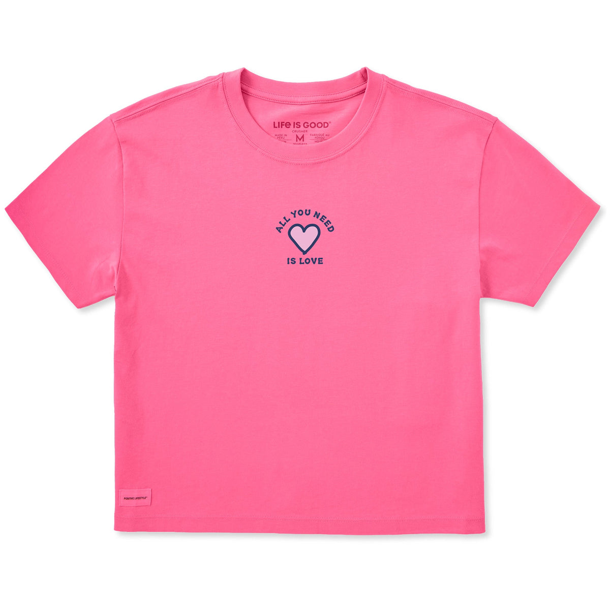 Women's All You Need is Love Heart Short Sleeve Crusher product image 1