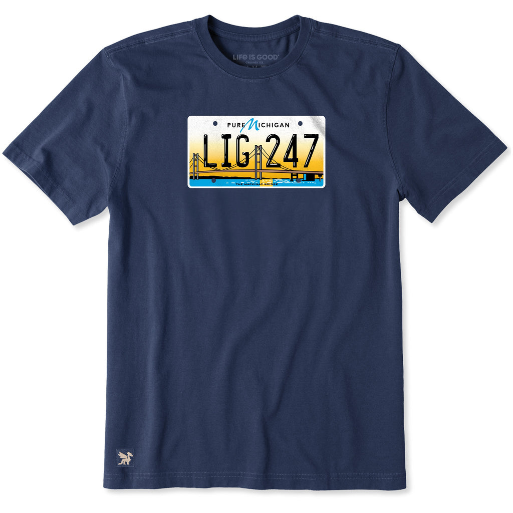Men's Michigan License Plate Short Sleeve Crusher Tee product image 1