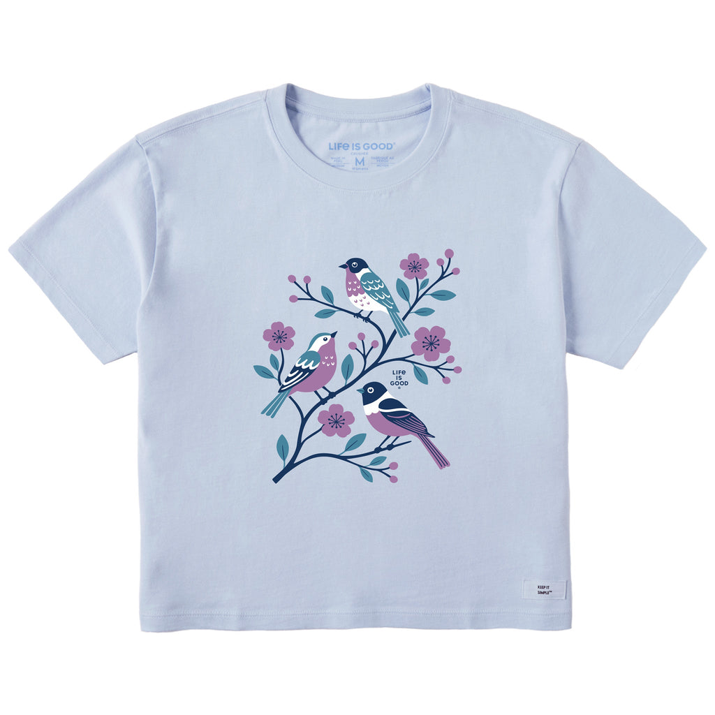 Women's Three Birds on Branches Short Sleeve Crusher Boxy product image 1