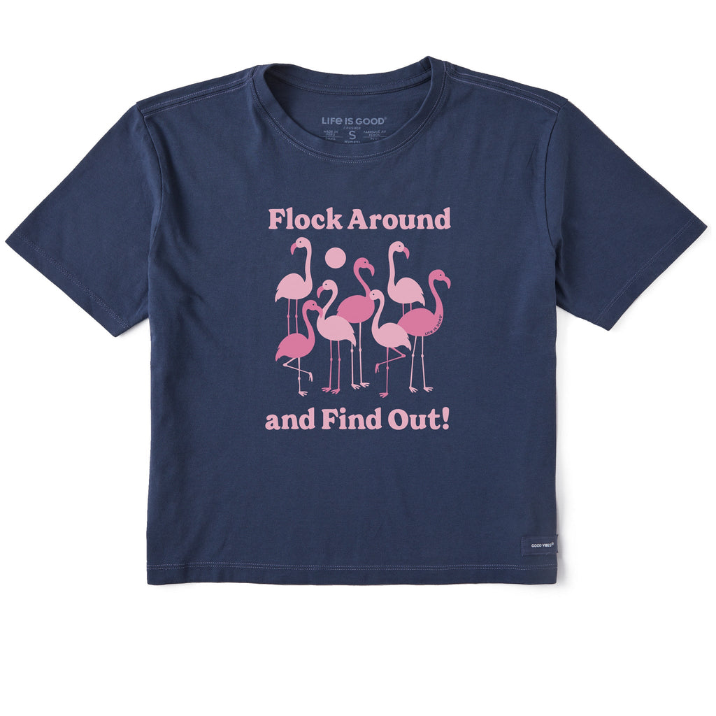 Women's Flock Around Flamingos Short Sleeve Crusher Boxy Tee product image 1