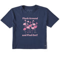 Women's Flock Around Flamingos Short Sleeve Crusher Boxy Tee product image 1