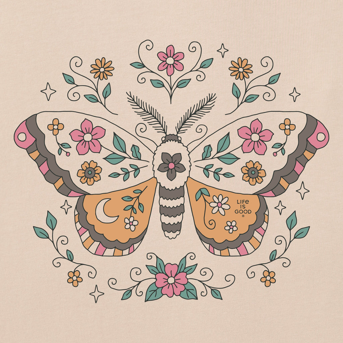 Women's Doodle Moth Short Sleeve Crusher Boxy Tee product image 2