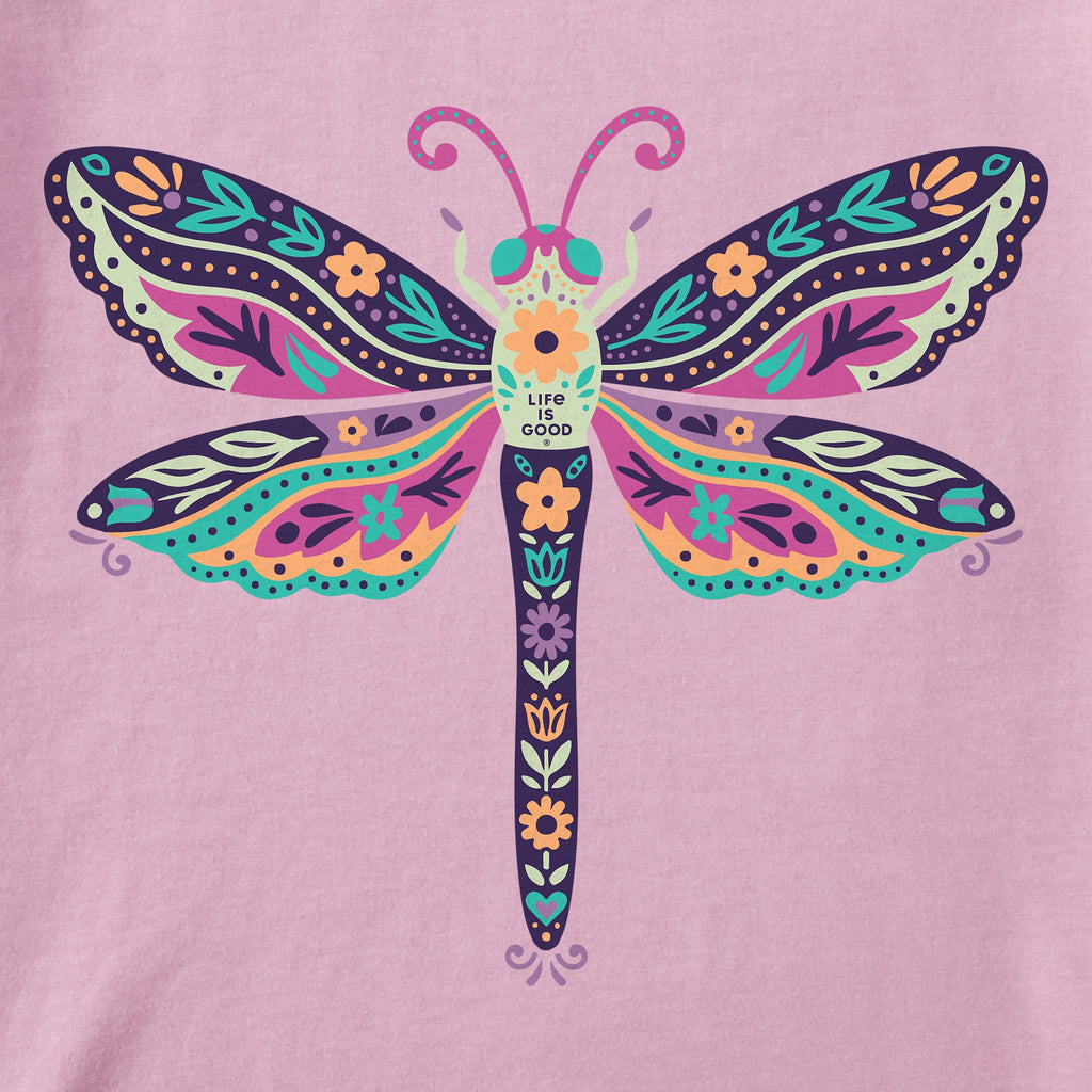 Women's Floral Dragonfly Short Sleeve Crusher Vee product image 2