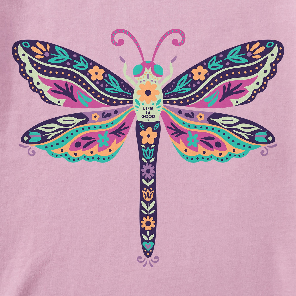 Women's Floral Dragonfly Short Sleeve Crusher Vee product image 2