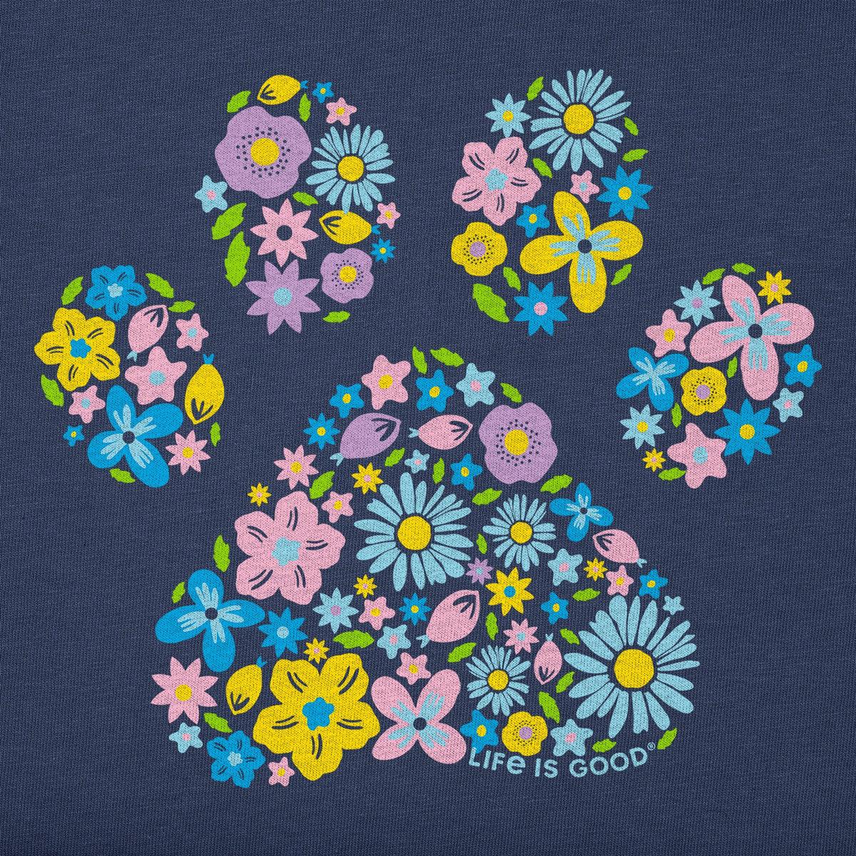 Women's Floral Paw Print Short Sleeve Crusher Vee product image 2