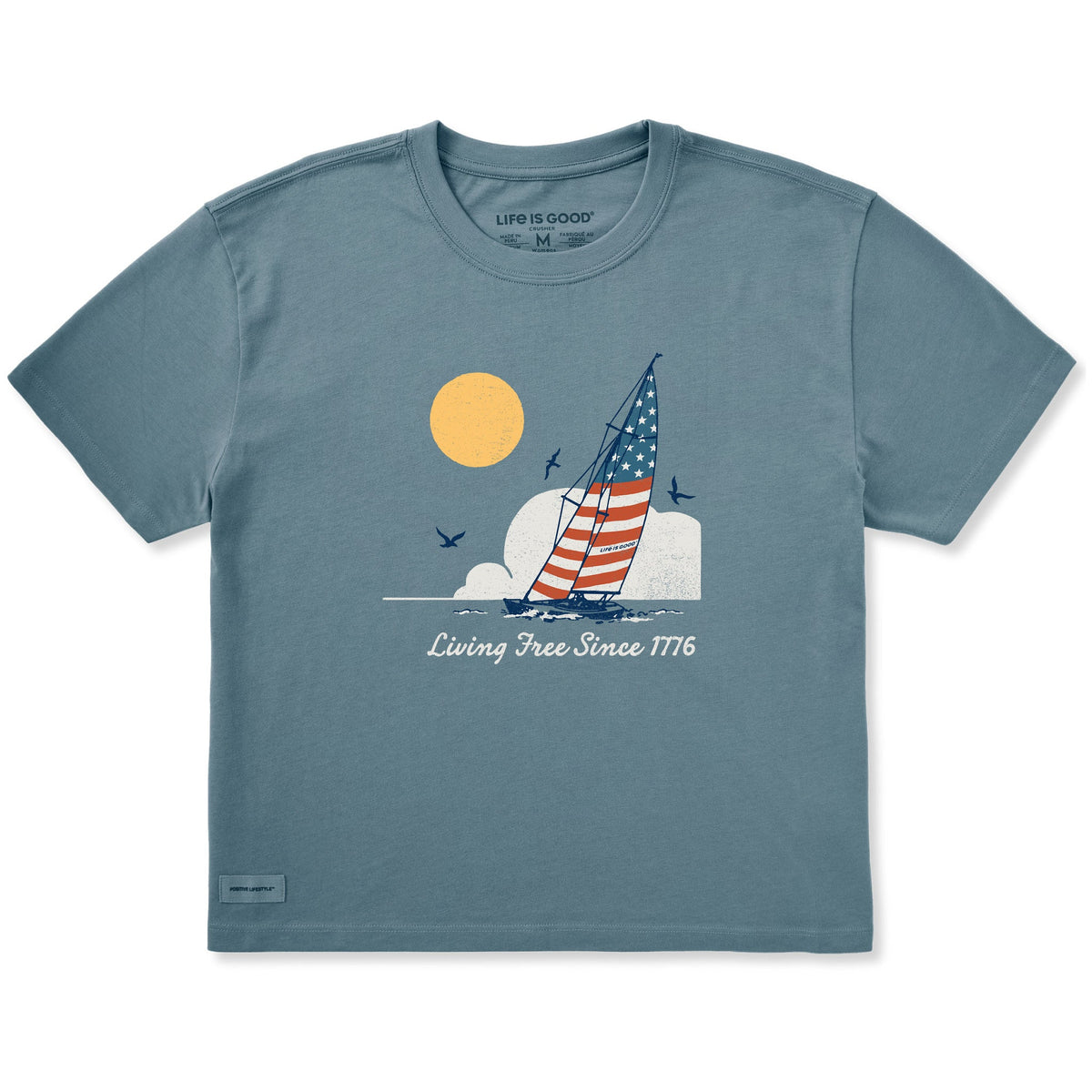 Women's Living Free Since 1776 Short Sleeve Crusher Boxy Tee product image 1